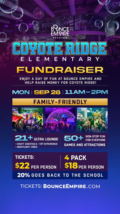 Coyote Ridge Elementary fundraiser event flyer