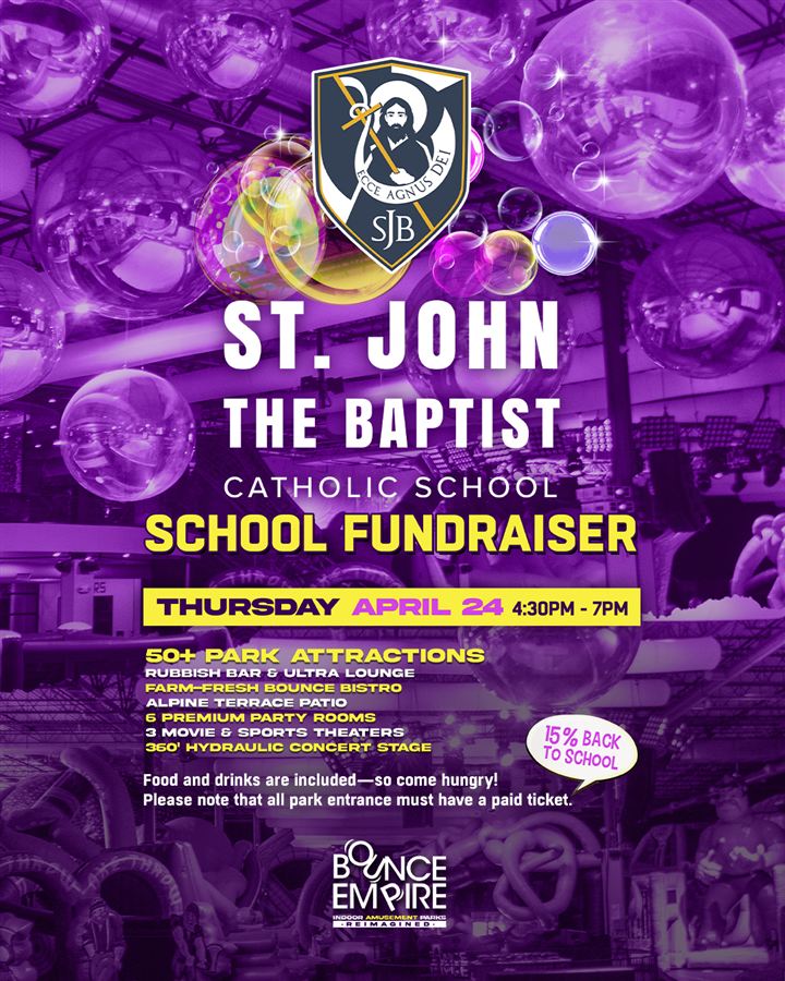 St. John the Baptist School fundraiser event flyer